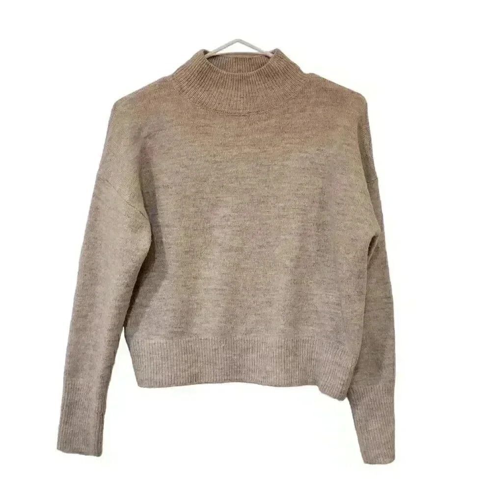 Sophie Rue Women's Oatmeal Acrylic/Poly/Spandex Knit Mock Neck Sweater - Picture 2 of 9